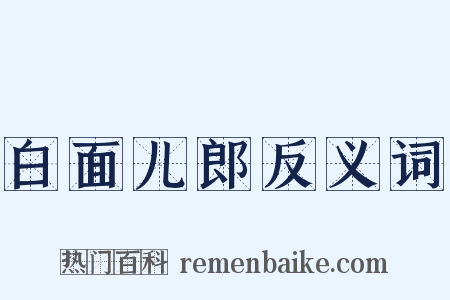 白面儿郎反义词是什么意思的图片